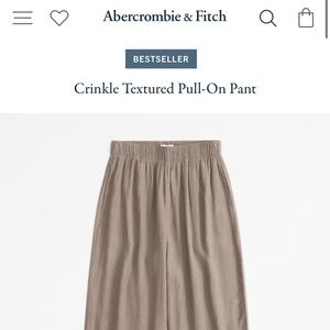 Abercrombie & Fitch Crinkle Textured Pull-on Pants